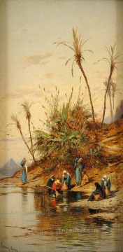 Hermann David Salomon Corrodi Painting - wasserholerinnen bei gizeh Hermann David Salomon Corrodi orientalist scenery